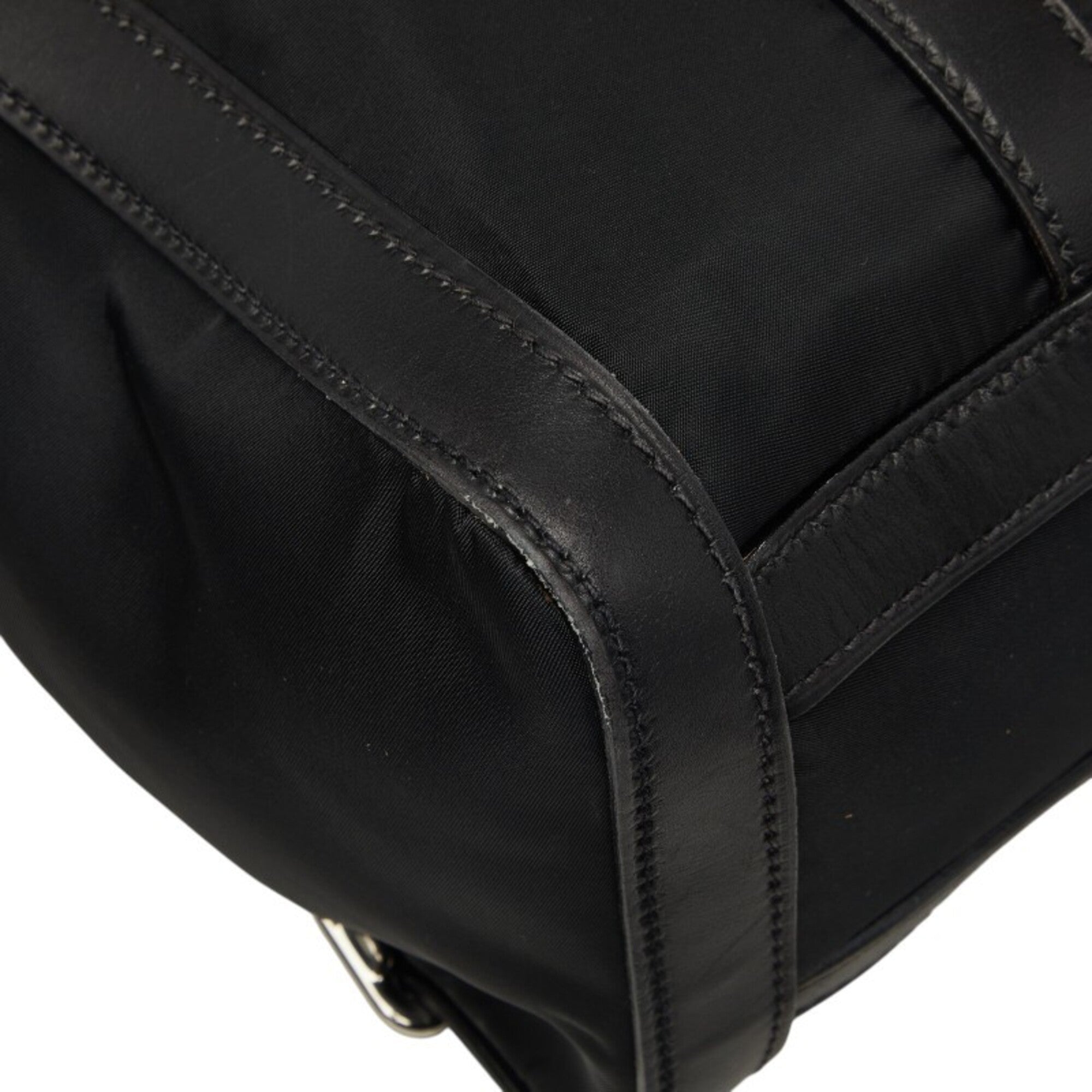 Prada Black Nylon Leather Shoulder Bag (Pre-Owned)