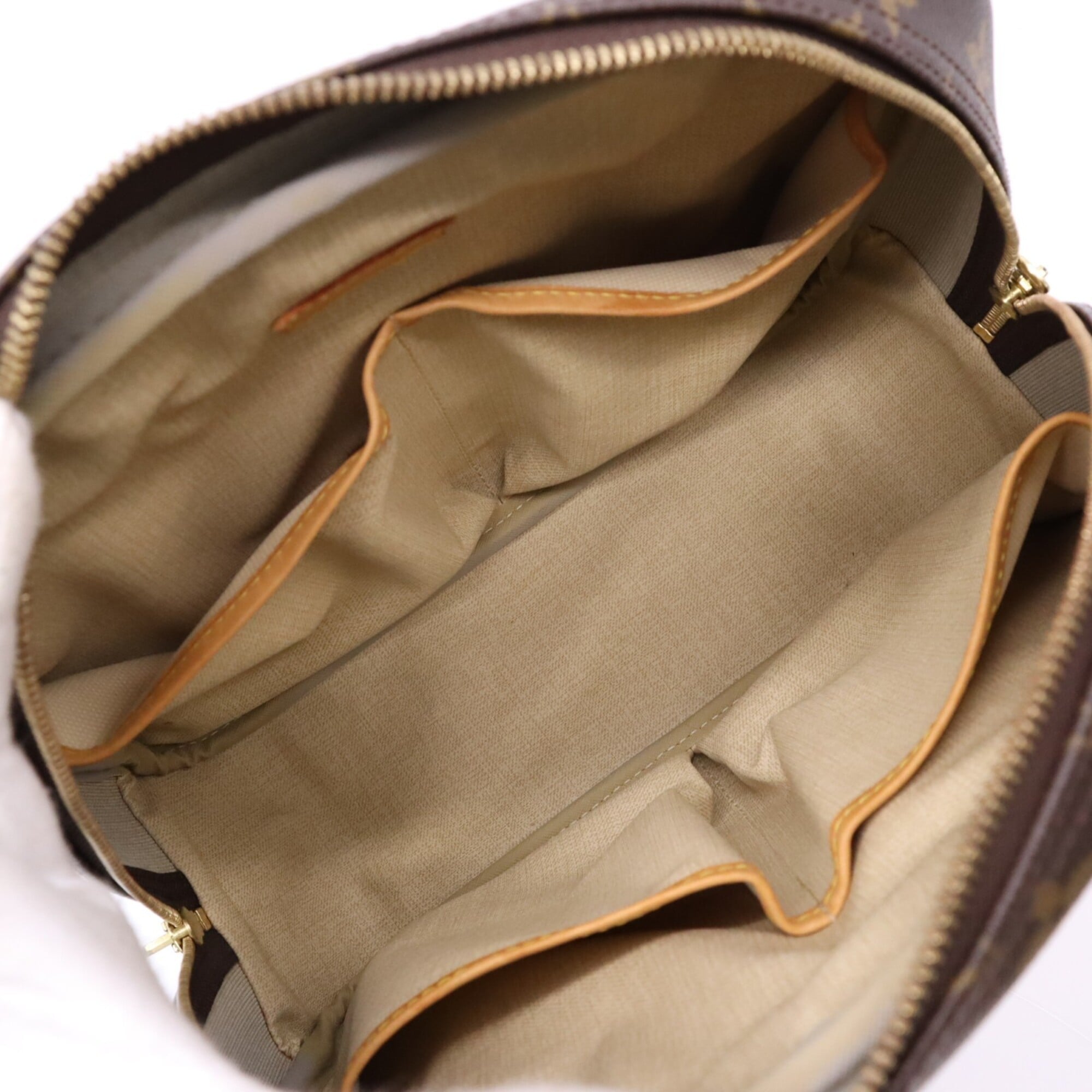 Louis Vuitton Monogram Beige Brown Coated Canvas Leather Handbag (Pre-Owned)