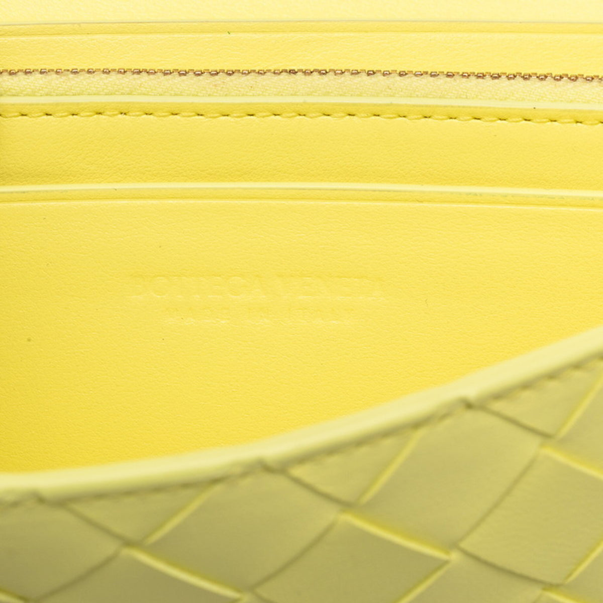 Bottega Veneta Yellow Leather Long Wallet (Bi-Fold) (Pre-Owned)