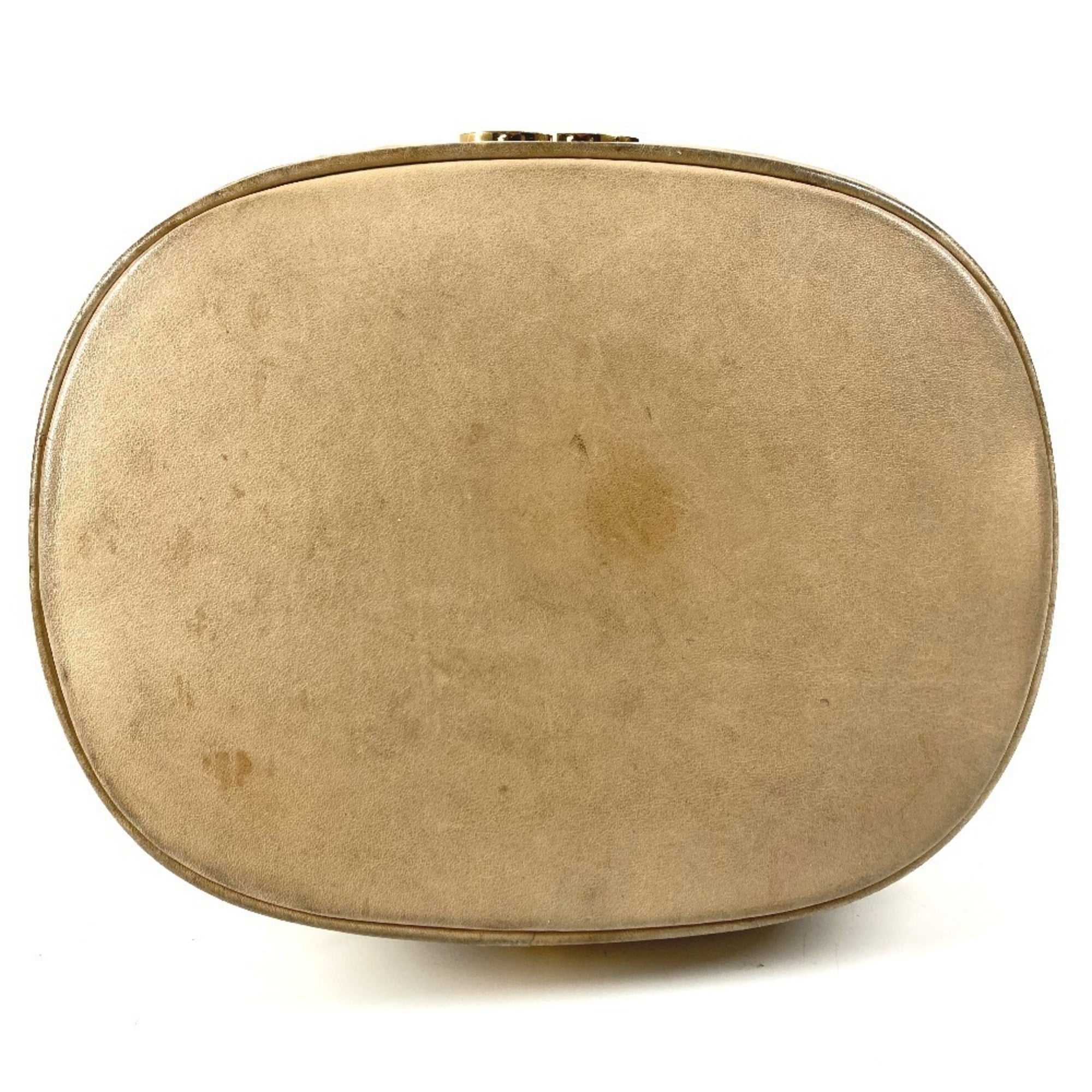 Chanel Beige Leather Handbag Pouch Shoulder Bag (Pre-Owned)