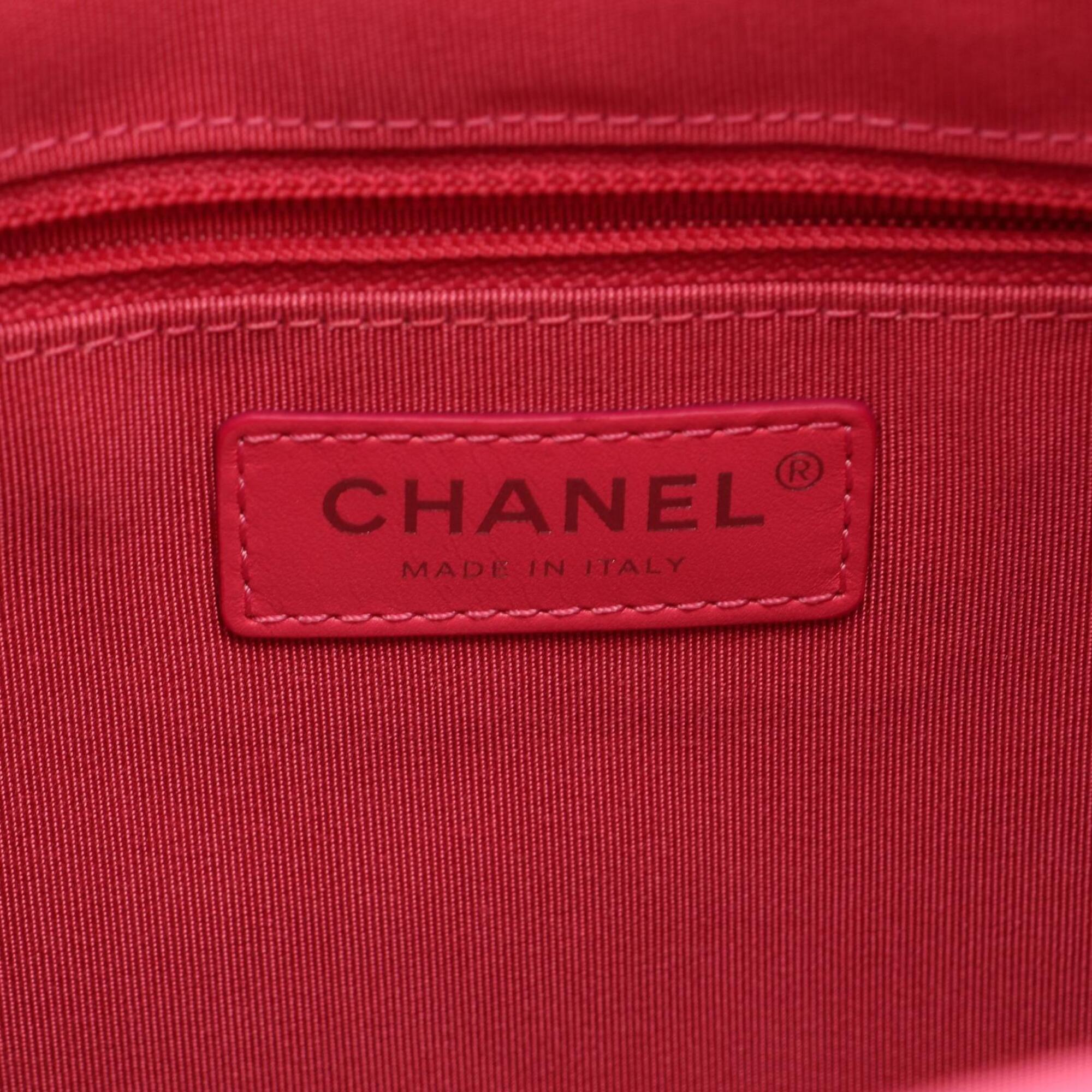 Chanel Pink Leather Clutch Bag Handbag (Pre-Owned)