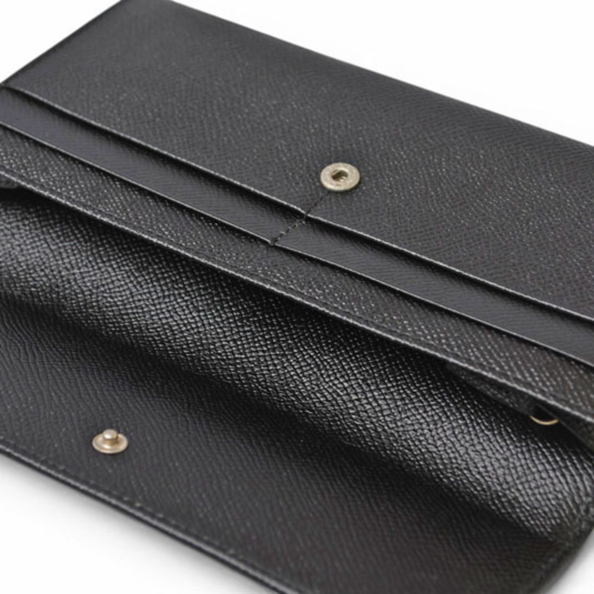 Bvlgari Black Leather Long Wallet (Bi-Fold) (Pre-Owned)