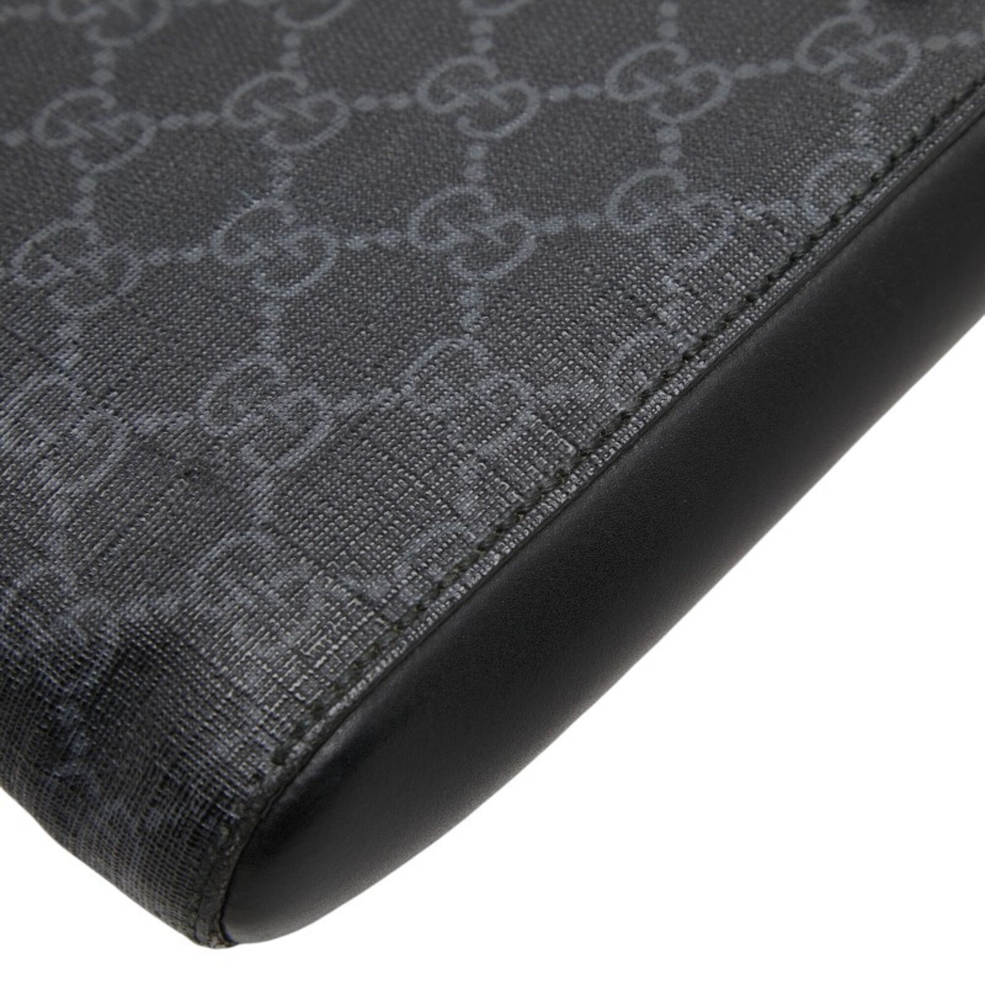 Gucci Sherry Line Black Pvc Leather Shoulder Bag (Pre-Owned)