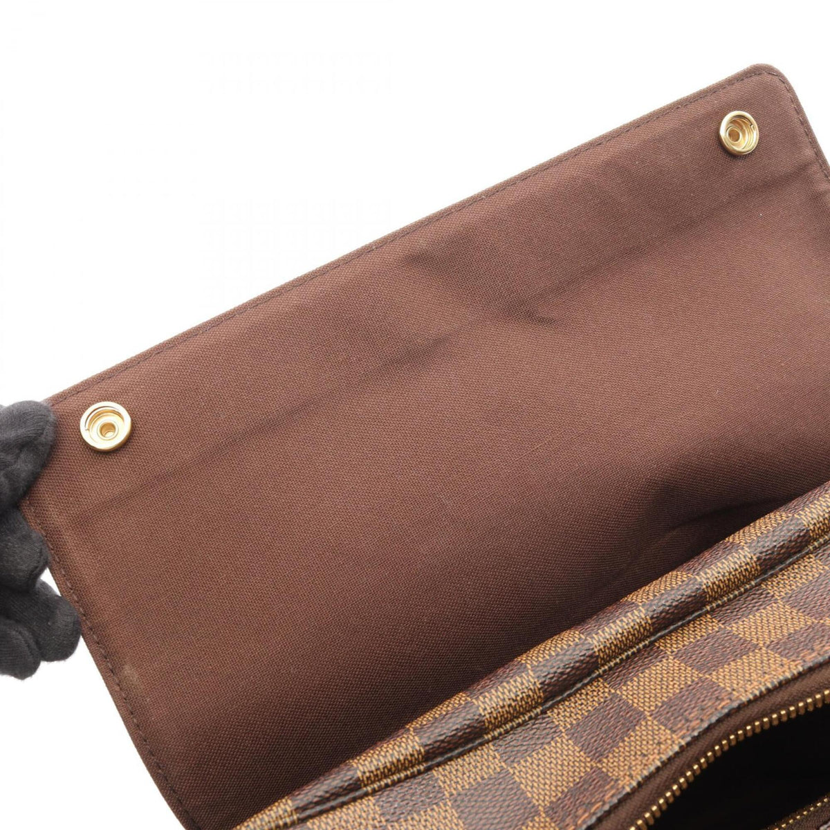 Louis Vuitton Brown Coated Canvas Leather Handbag Shoulder Bag (Pre-Owned)