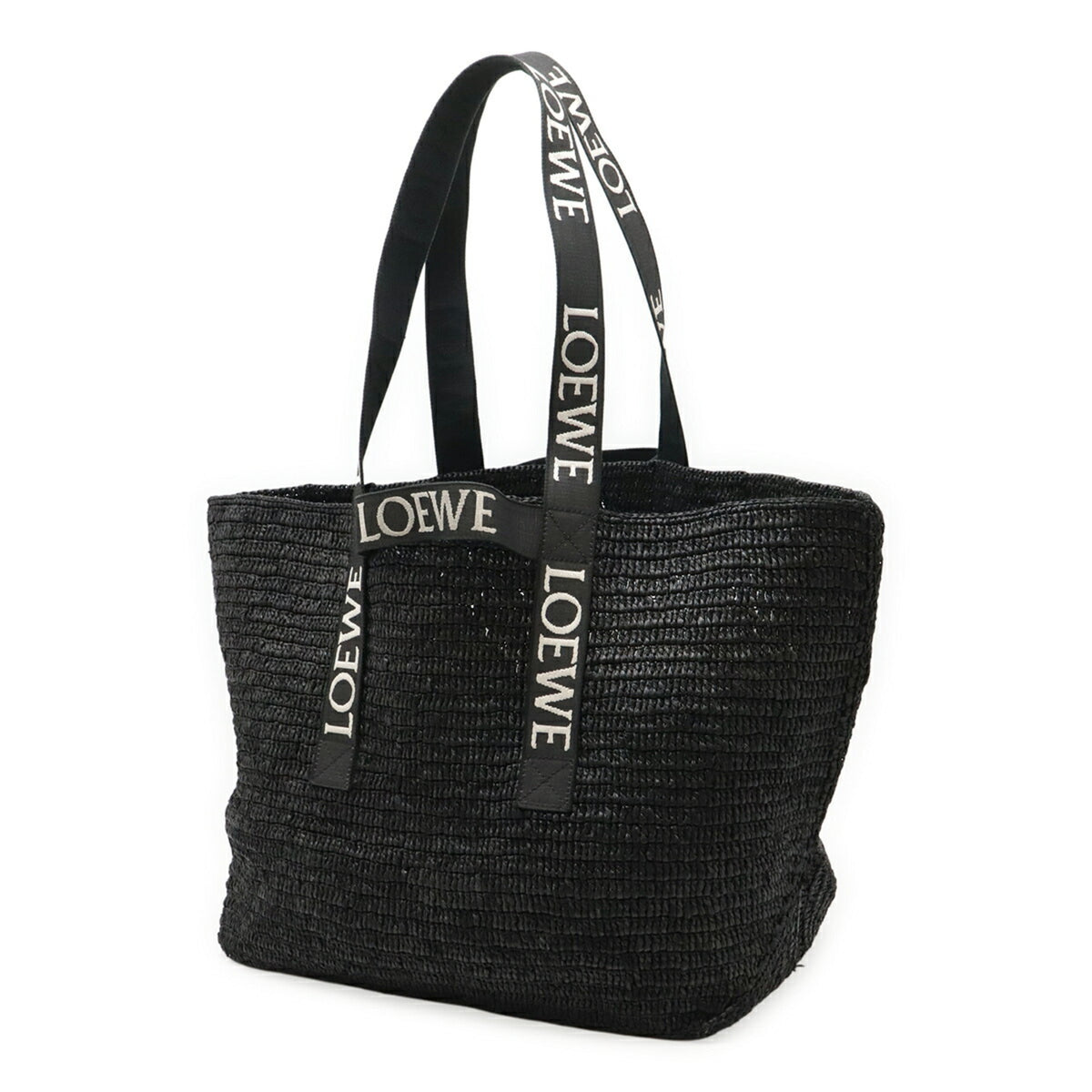 Loewe Black Raffia Shoulder Bag Tote Bag (Pre-Owned)