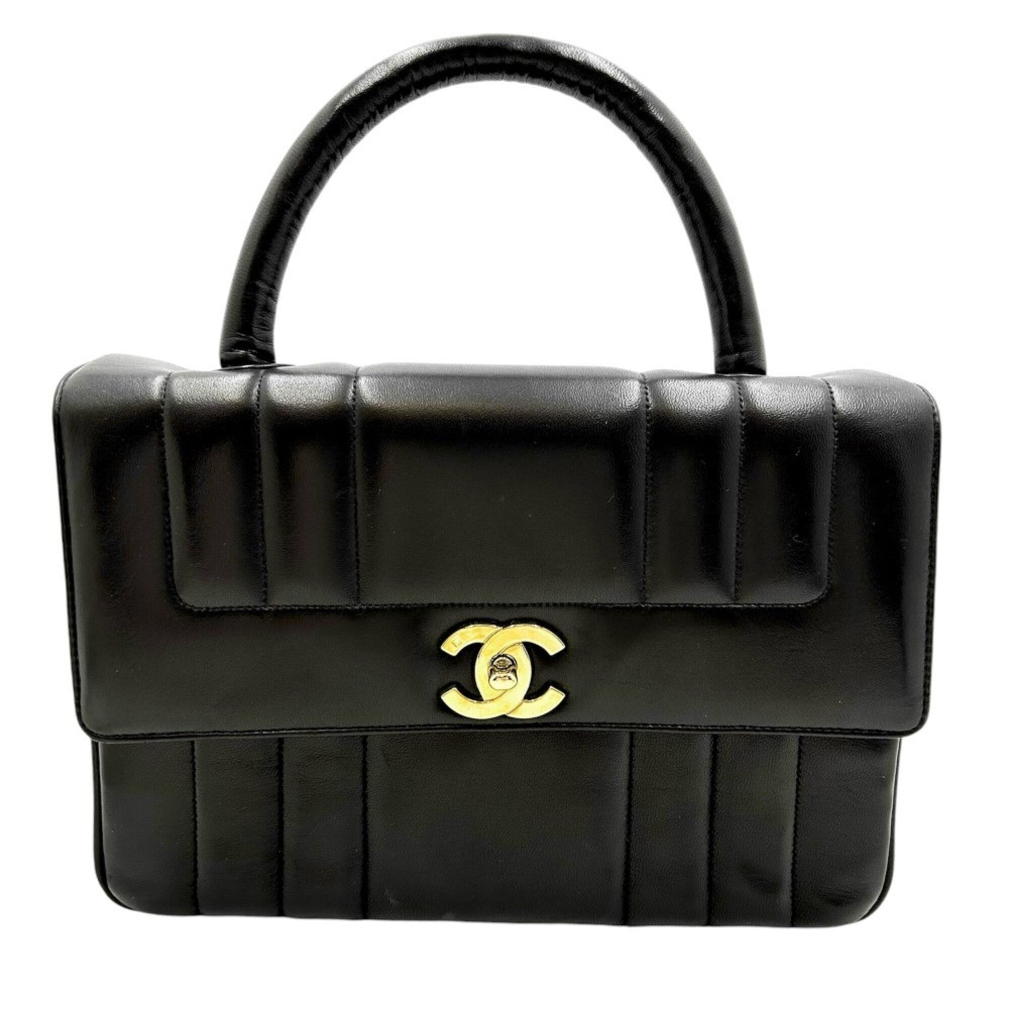 Chanel Black Leather Handbag (Pre-Owned)