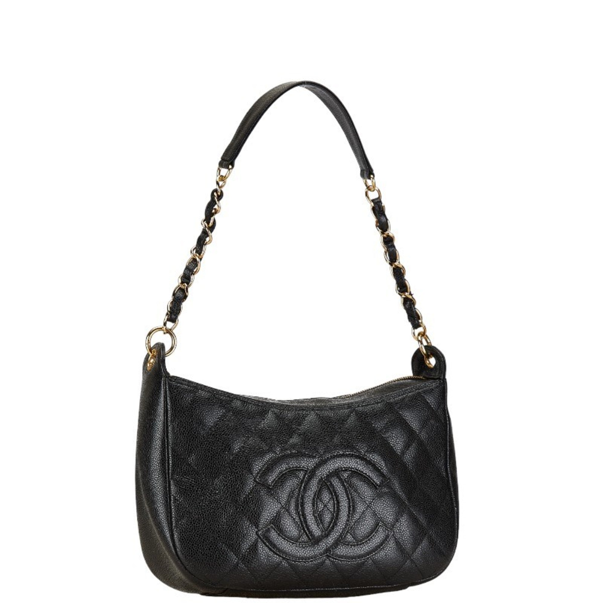 Chanel Black Grained Calfskin Shoulder Bag (Pre-Owned)