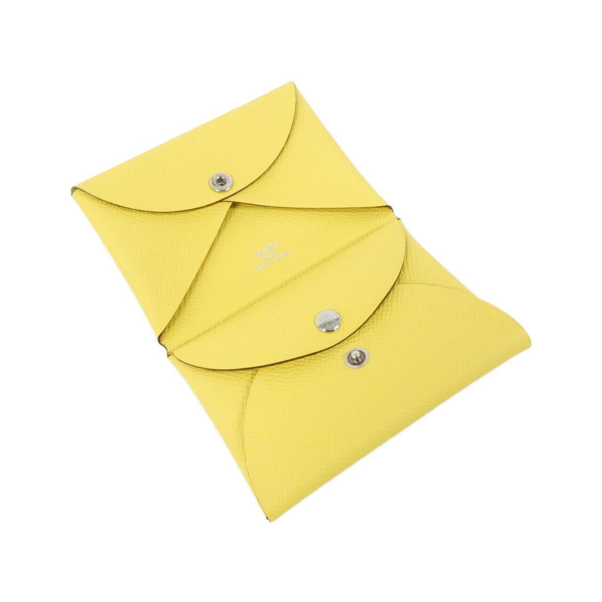 Hermes Jaune Yellow Epsom Leather Coin Purse/Coin Case (Pre-Owned)