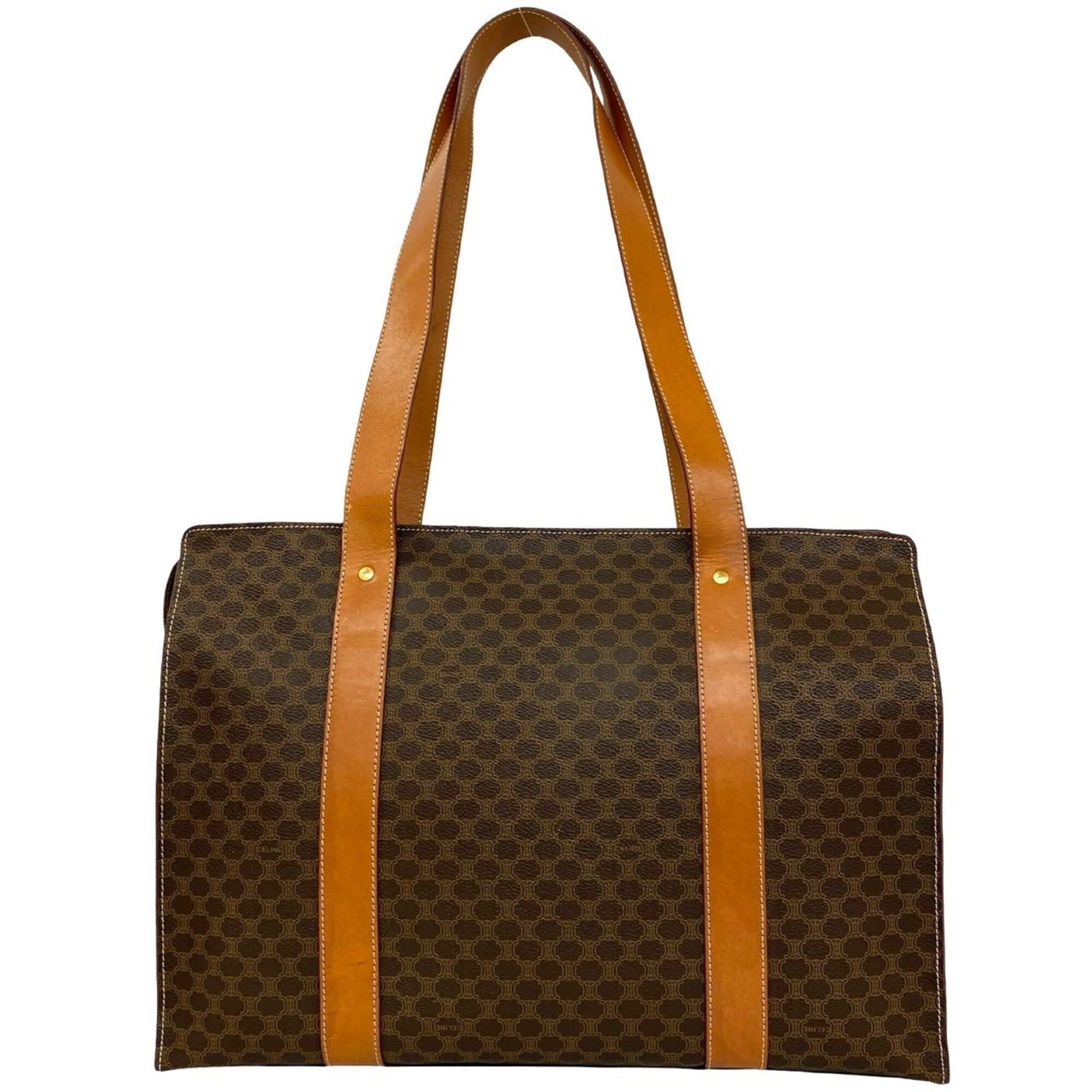 Celine Brown Pvc Leather Handbag Shoulder Bag Tote Bag (Pre-Owned)