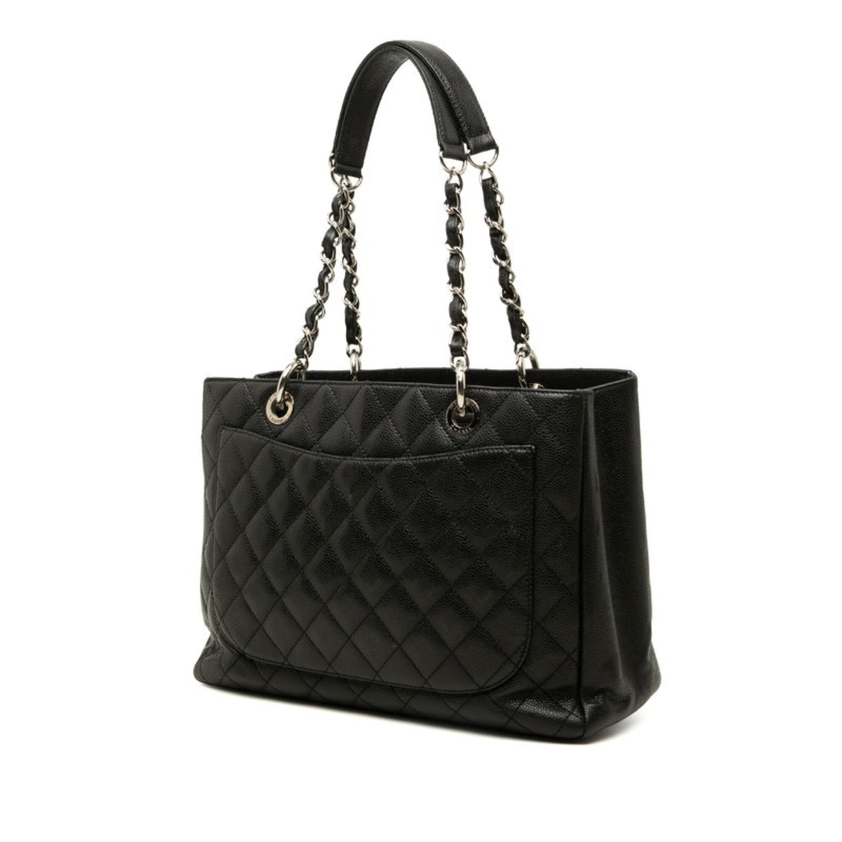 Chanel Black Grained Calfskin Shoulder Bag Tote Bag (Pre-Owned)