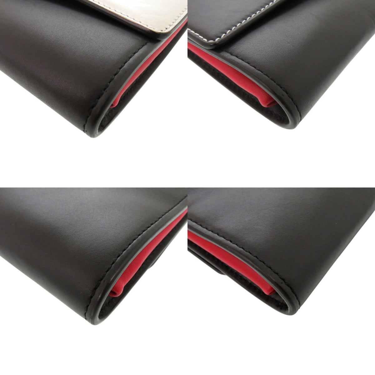 Marni Black Red Color White Leather Shoulder Bag (Pre-Owned)
