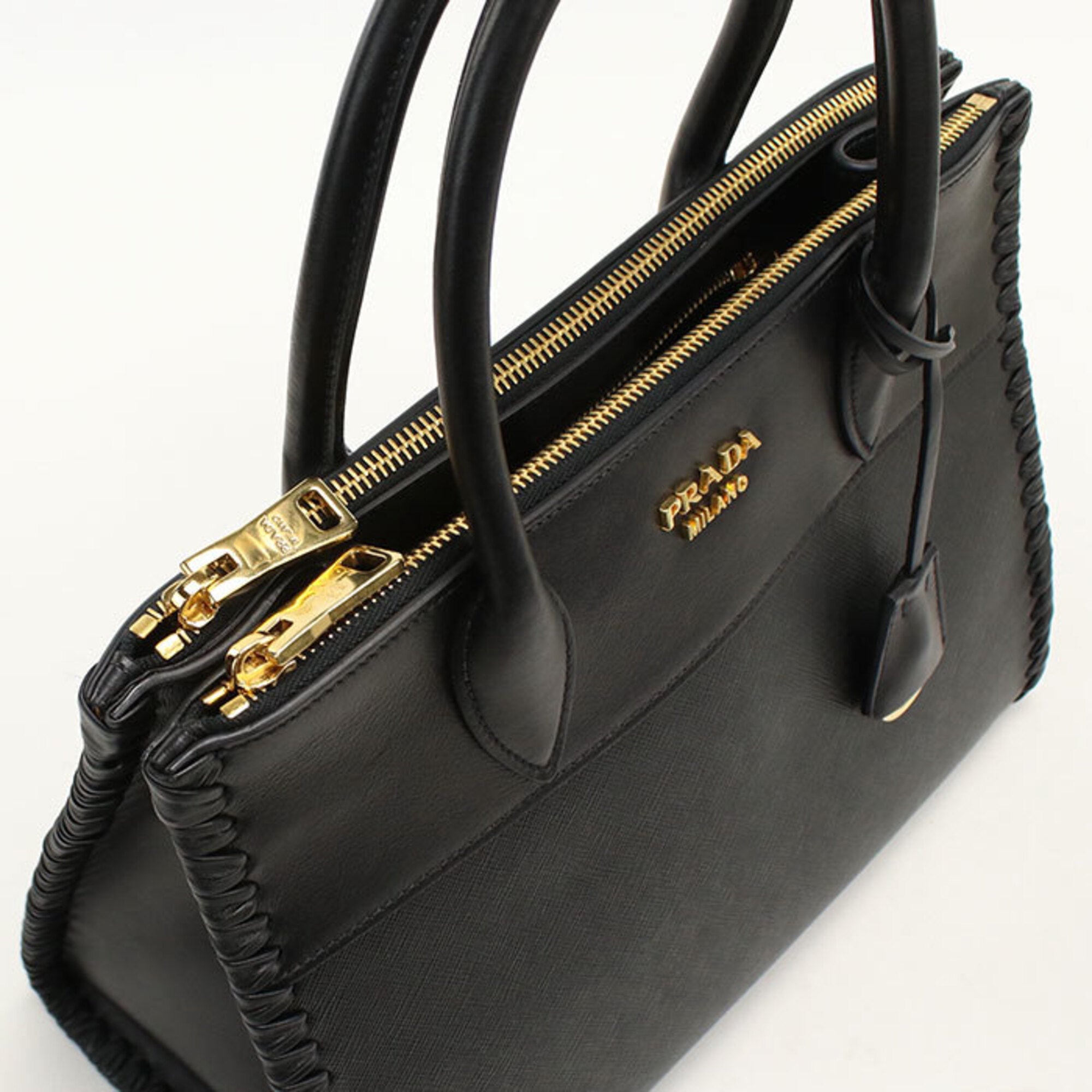 Prada Black Leather Tote Bag (Pre-Owned)