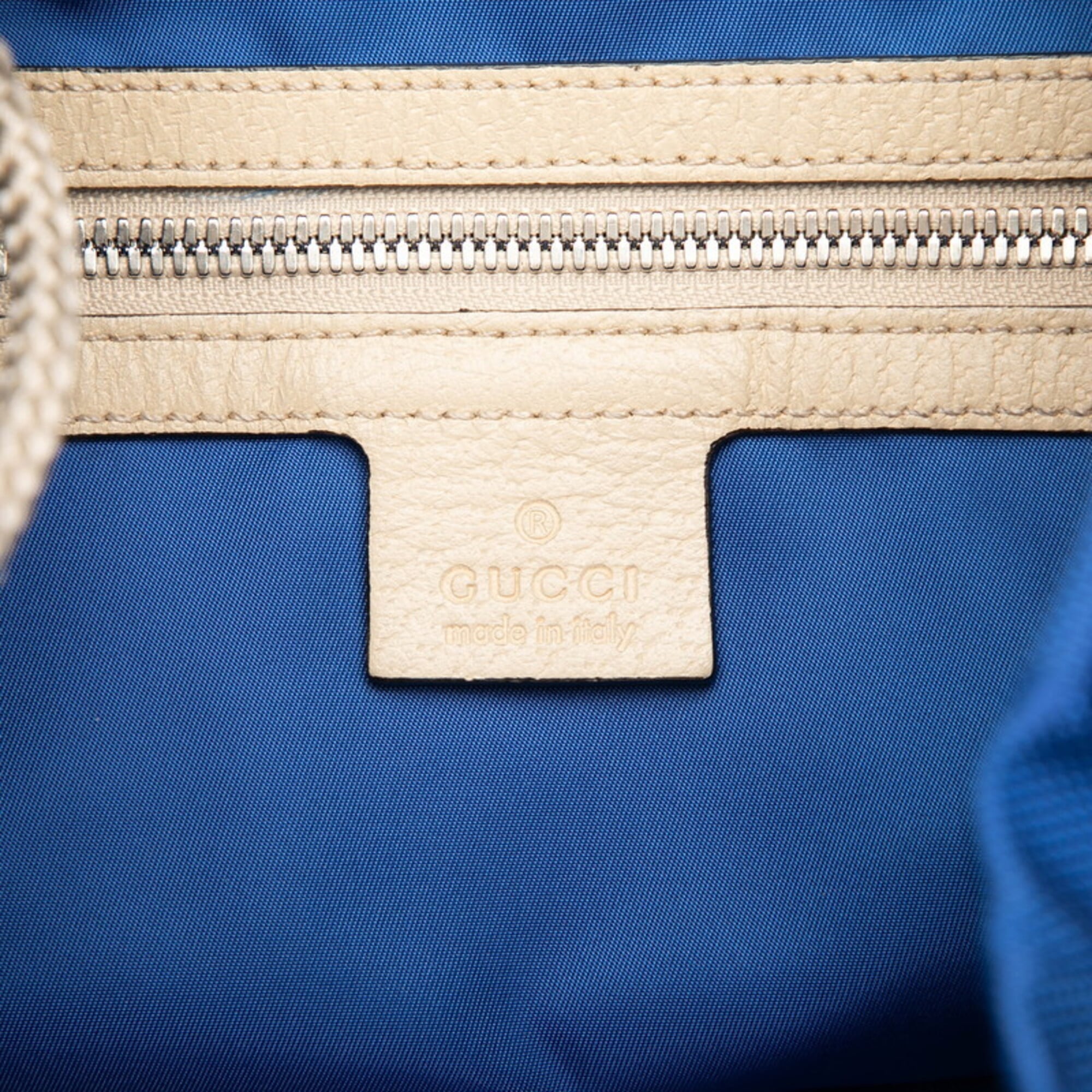Gucci Beige Blue Nylon Backpack (Pre-Owned)