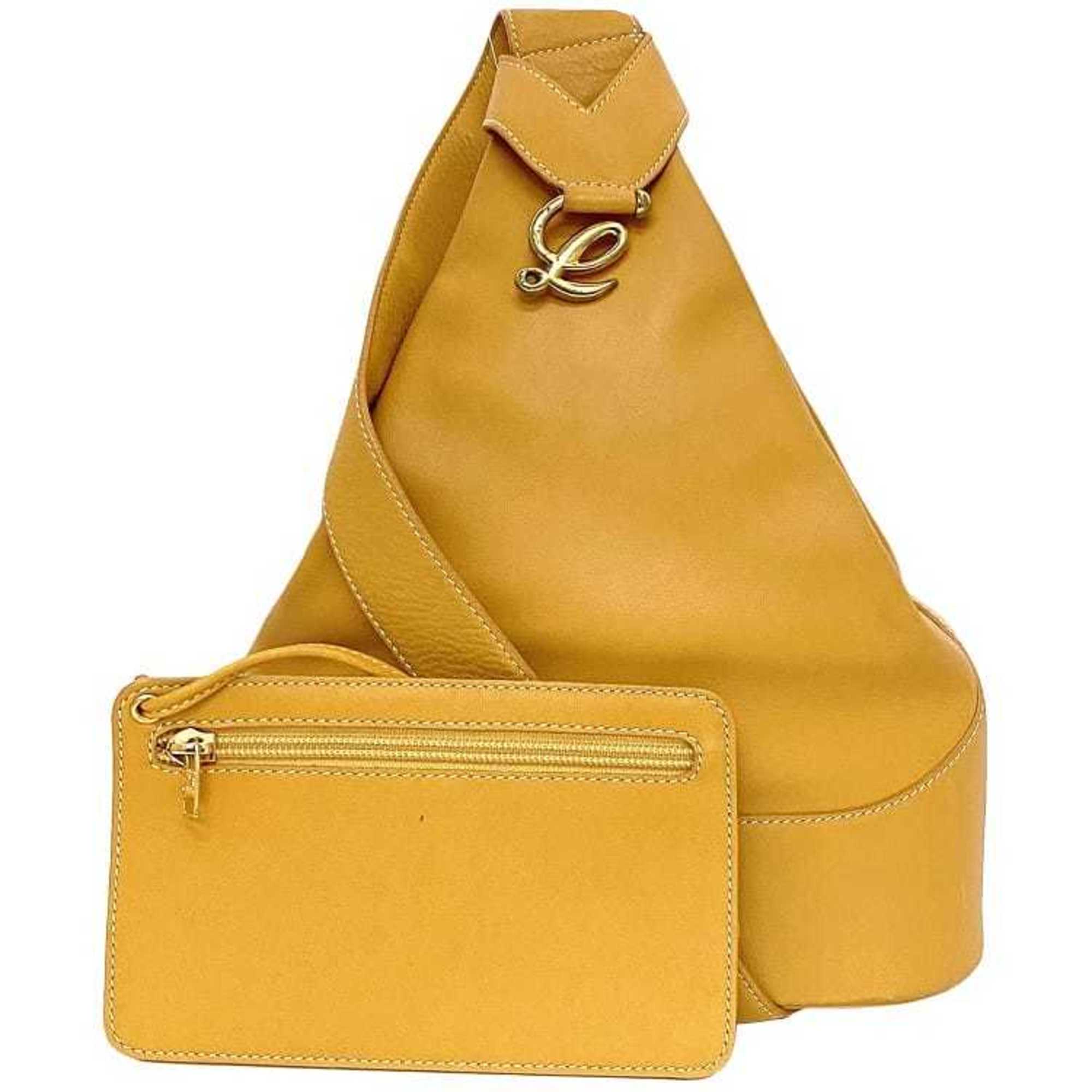 Loewe Anton Orange Leather Pouch Shoulder Bag (Pre-Owned)