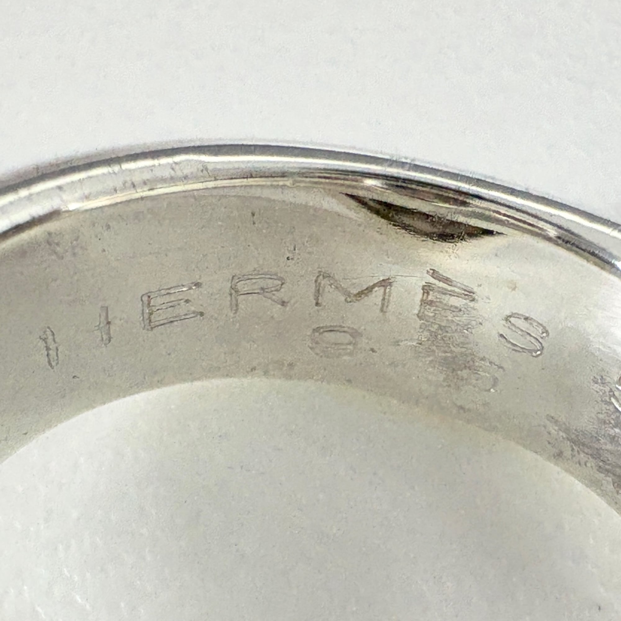 Hermes Silver Pink Gold Silver Band Ring (Pre-Owned)