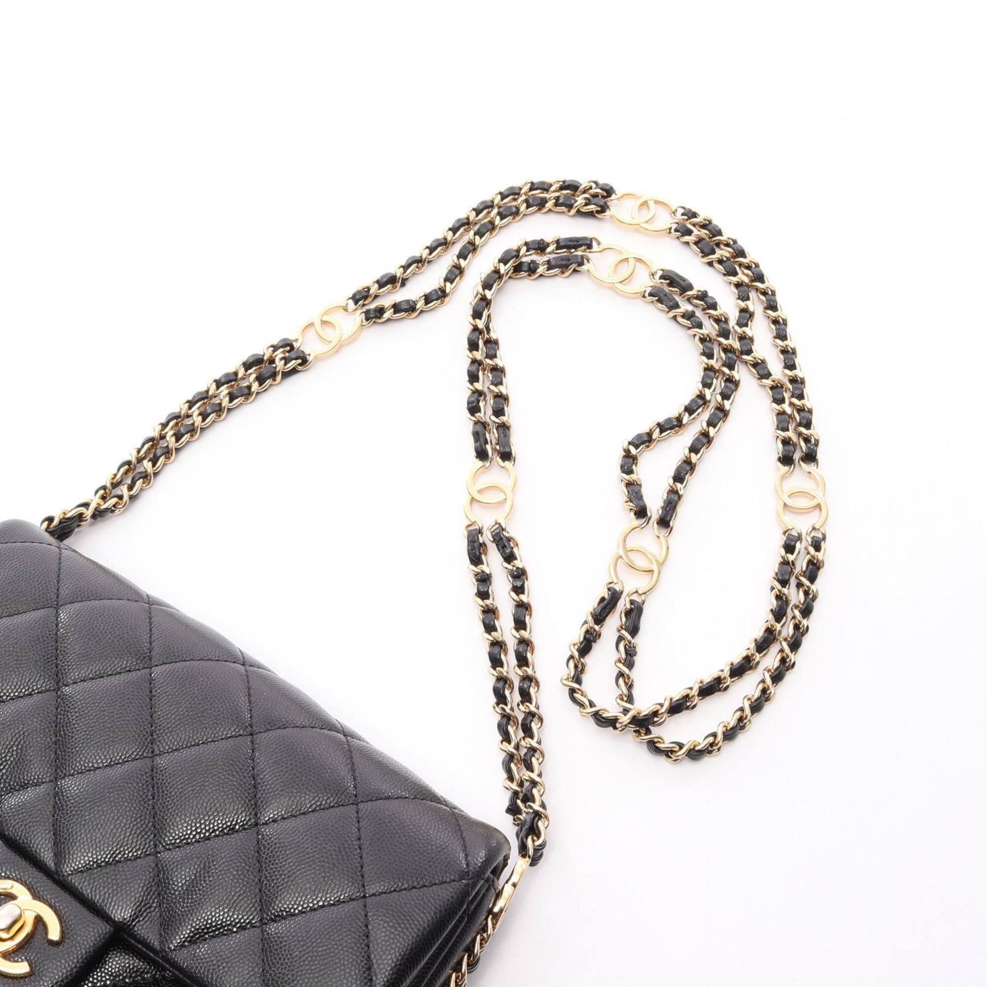 Chanel Black Grained Calfskin Handbag Shoulder Bag (Pre-Owned)