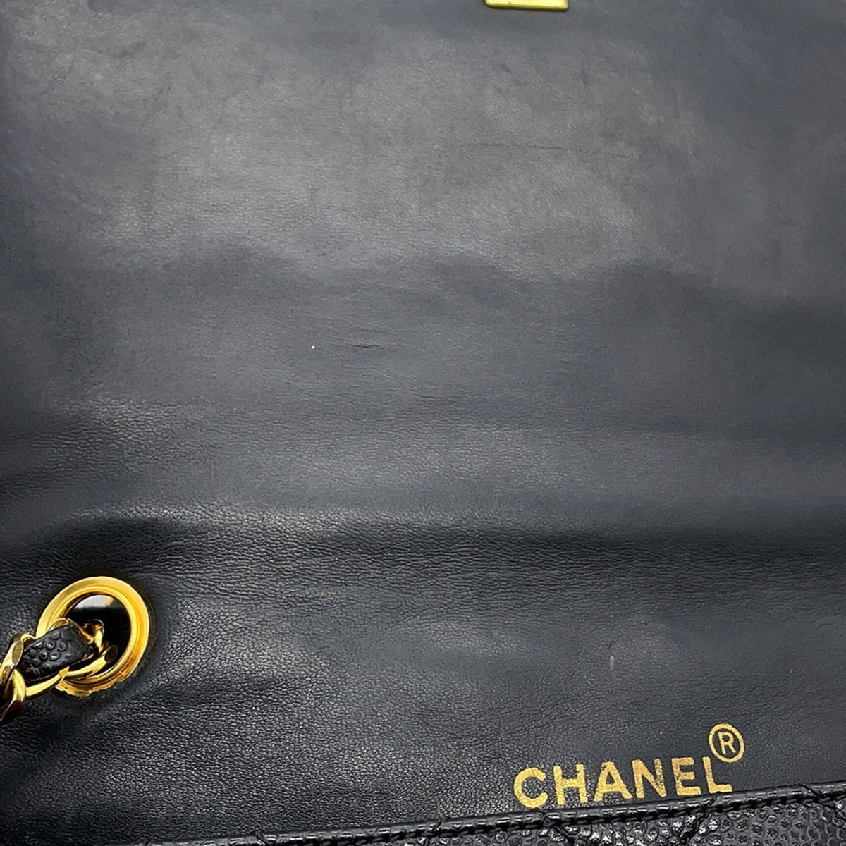 Chanel Black Grained Calfskin Handbag Shoulder Bag (Pre-Owned)