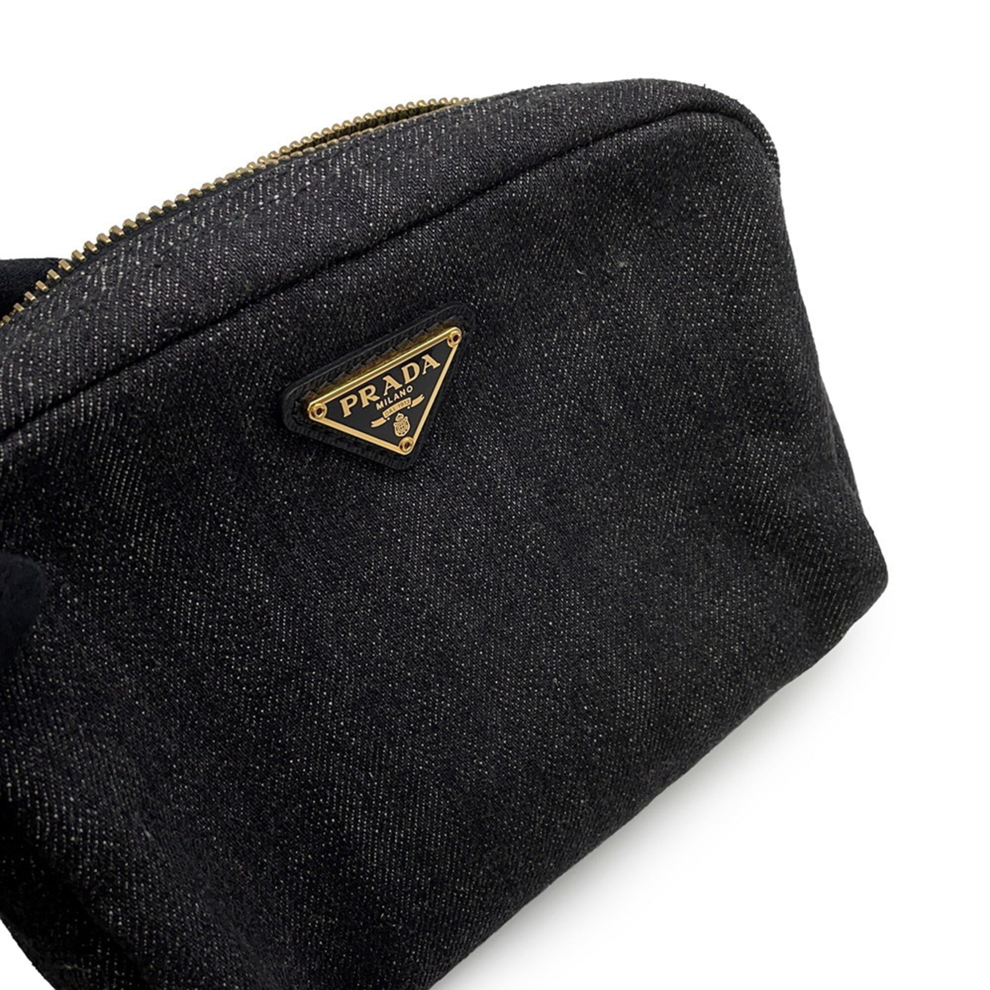 Prada Black Denim Handbag Pouch (Pre-Owned)