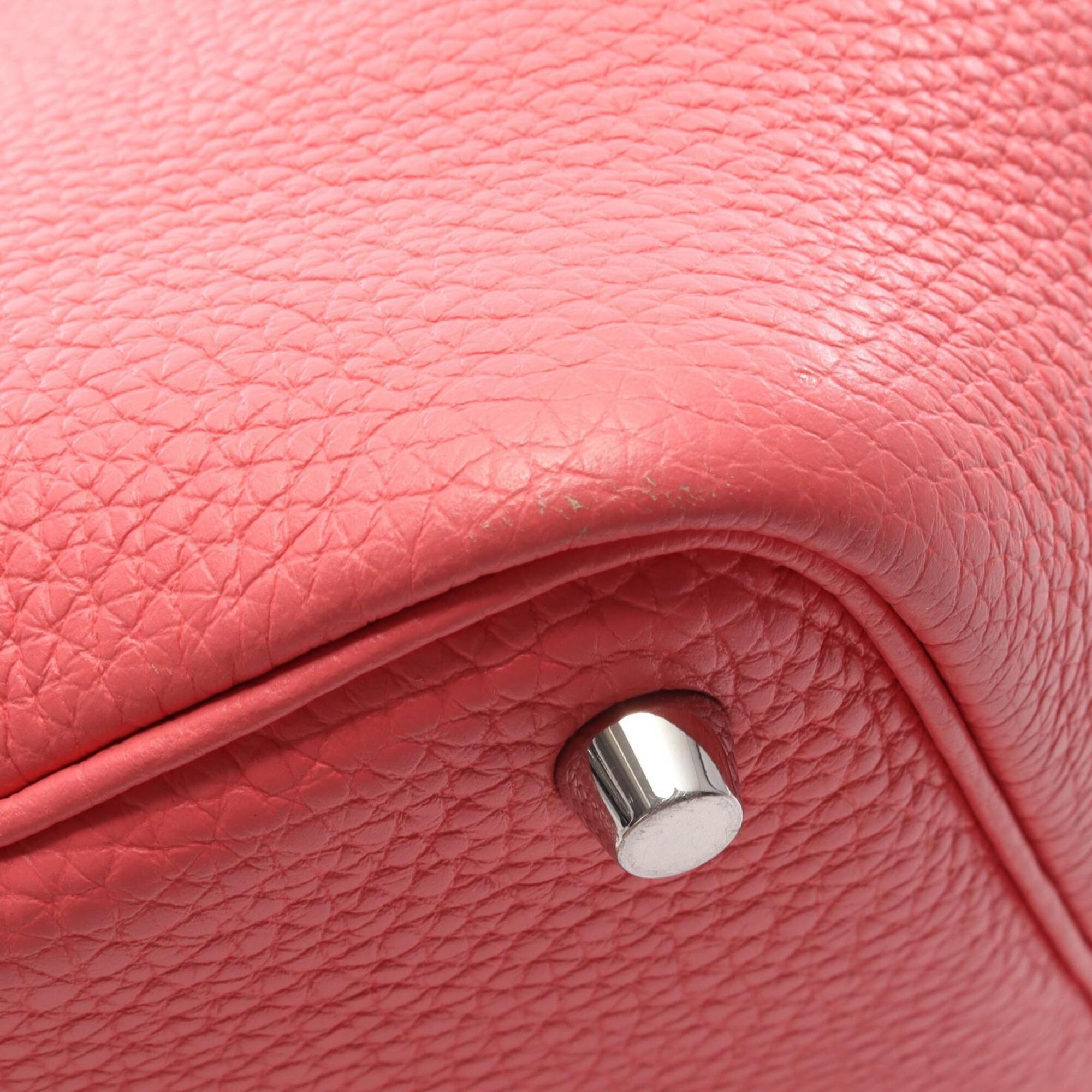 Hermes Pink Rose Azalee Taurillon Clemence Leather Handbag (Pre-Owned)
