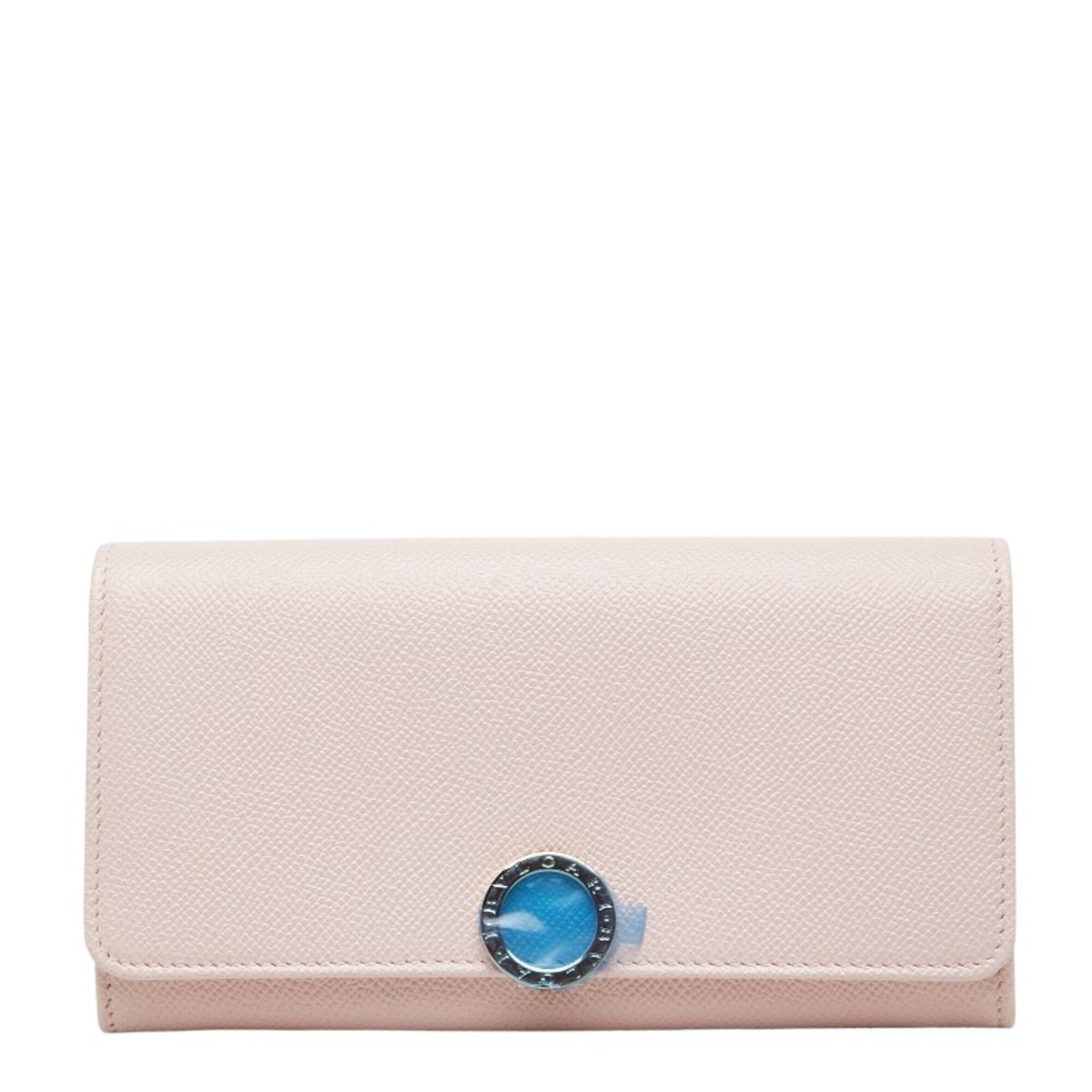 Bvlgari Pink Leather Long Wallet (Bi-Fold) (Pre-Owned)