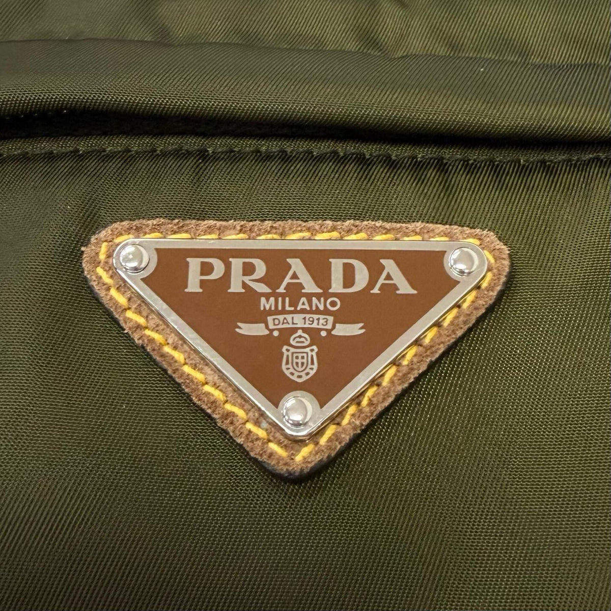 Prada Brown Khaki Polyamide Leather Sling Bag (Pre-Owned)