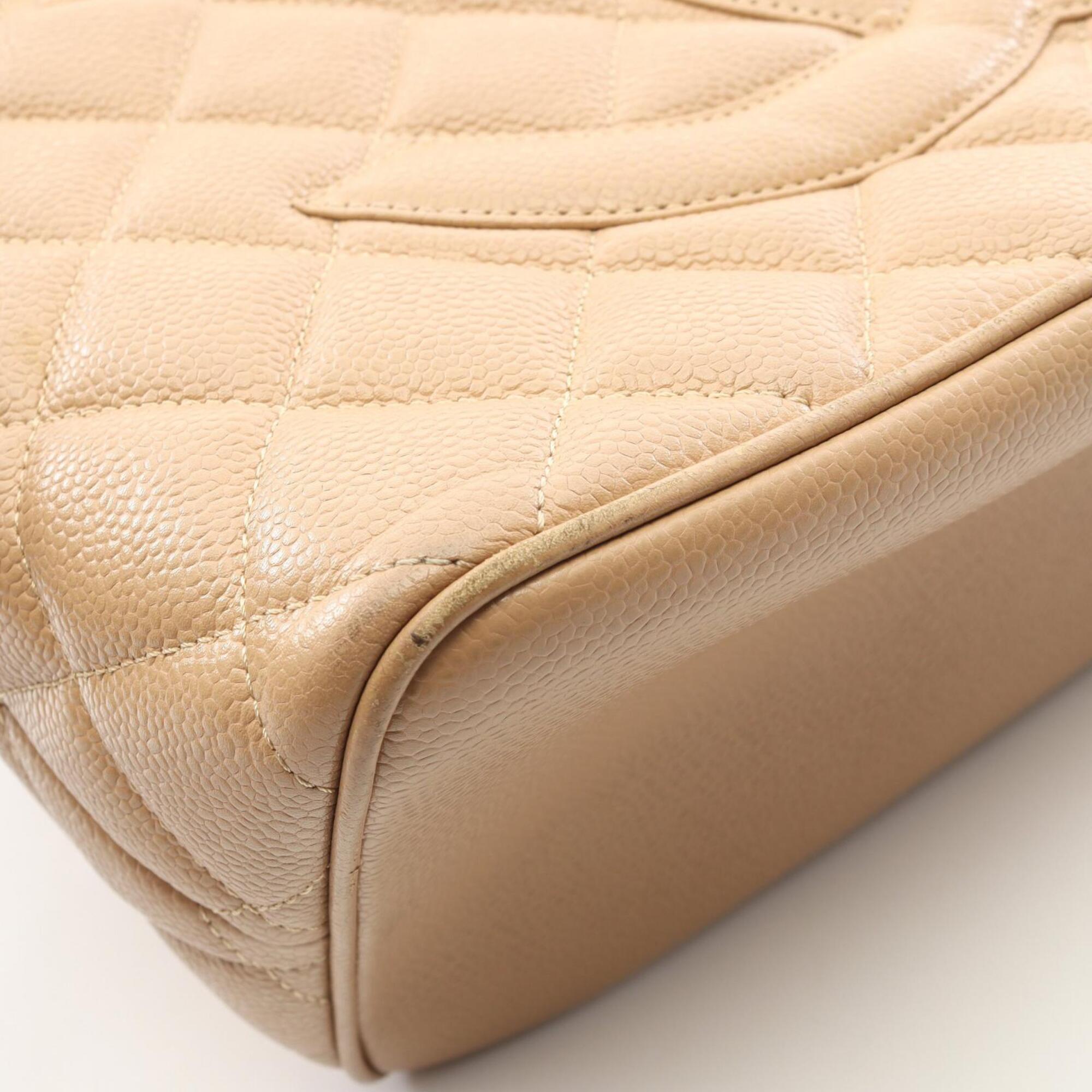 Chanel Beige Grained Calfskin Handbag Tote Bag (Pre-Owned)