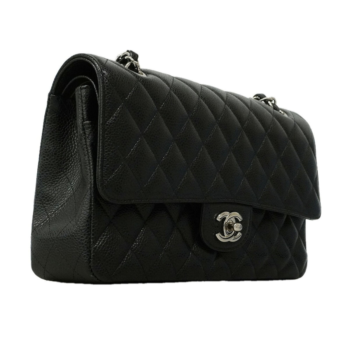 Chanel Black Grained Calfskin Shoulder Bag (Pre-Owned)