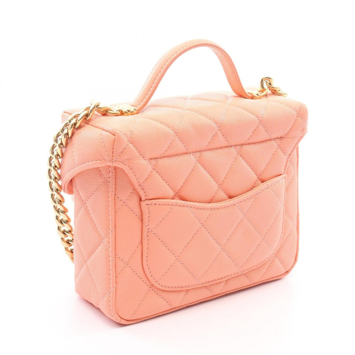 Chanel Pink Grained Calfskin Handbag Shoulder Bag Vanity Bag (Pre-Owned)