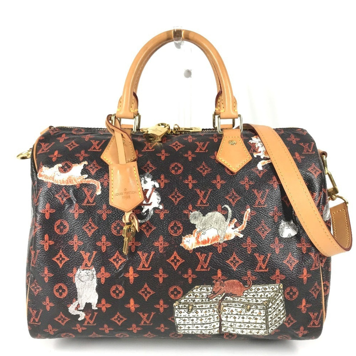 Louis Vuitton Brown Orange Monogram Canvas Boston Bag Handbag Shoulder Bag (Pre-Owned)