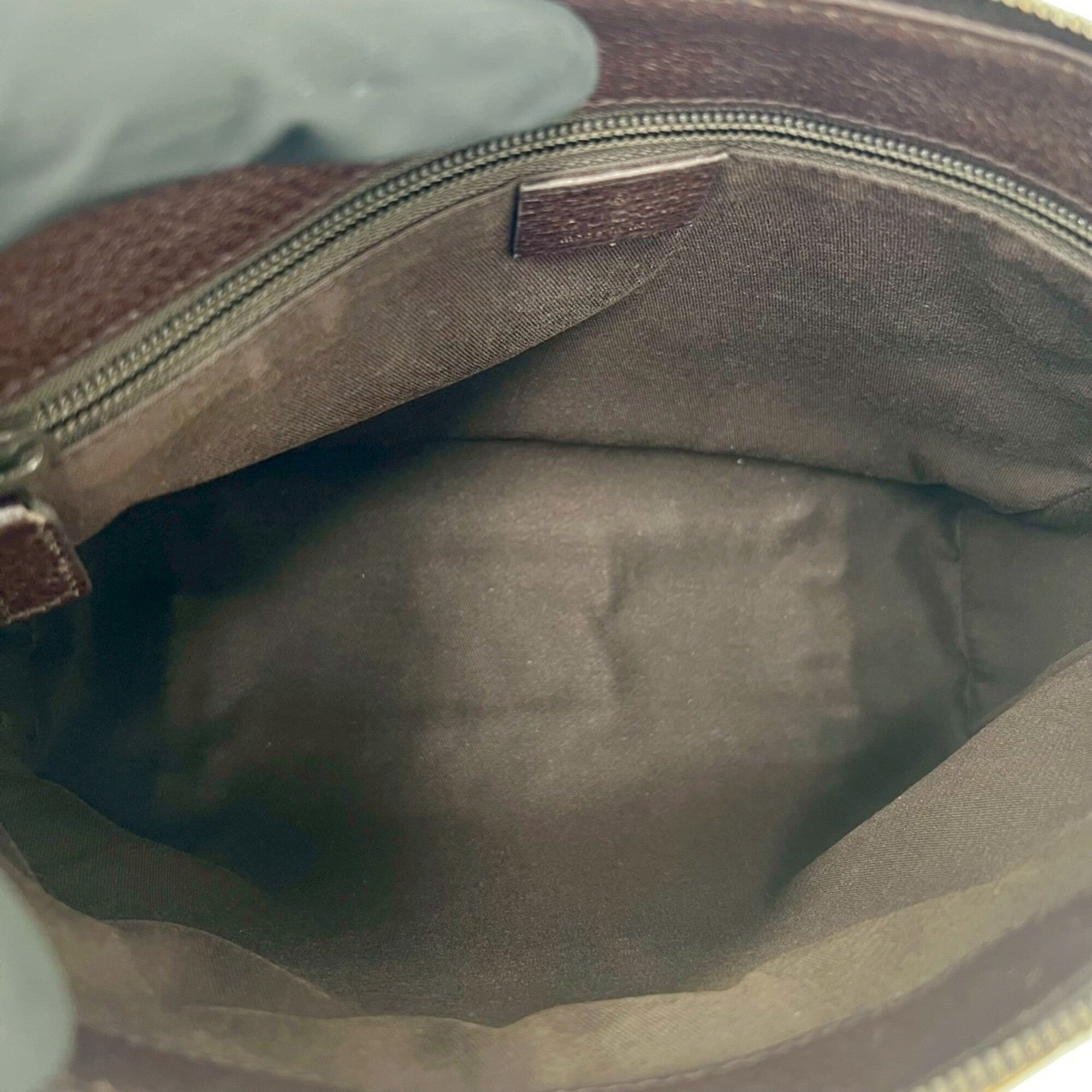 Gucci Brown Canvas Leather Pochette Shoulder Bag (Pre-Owned)