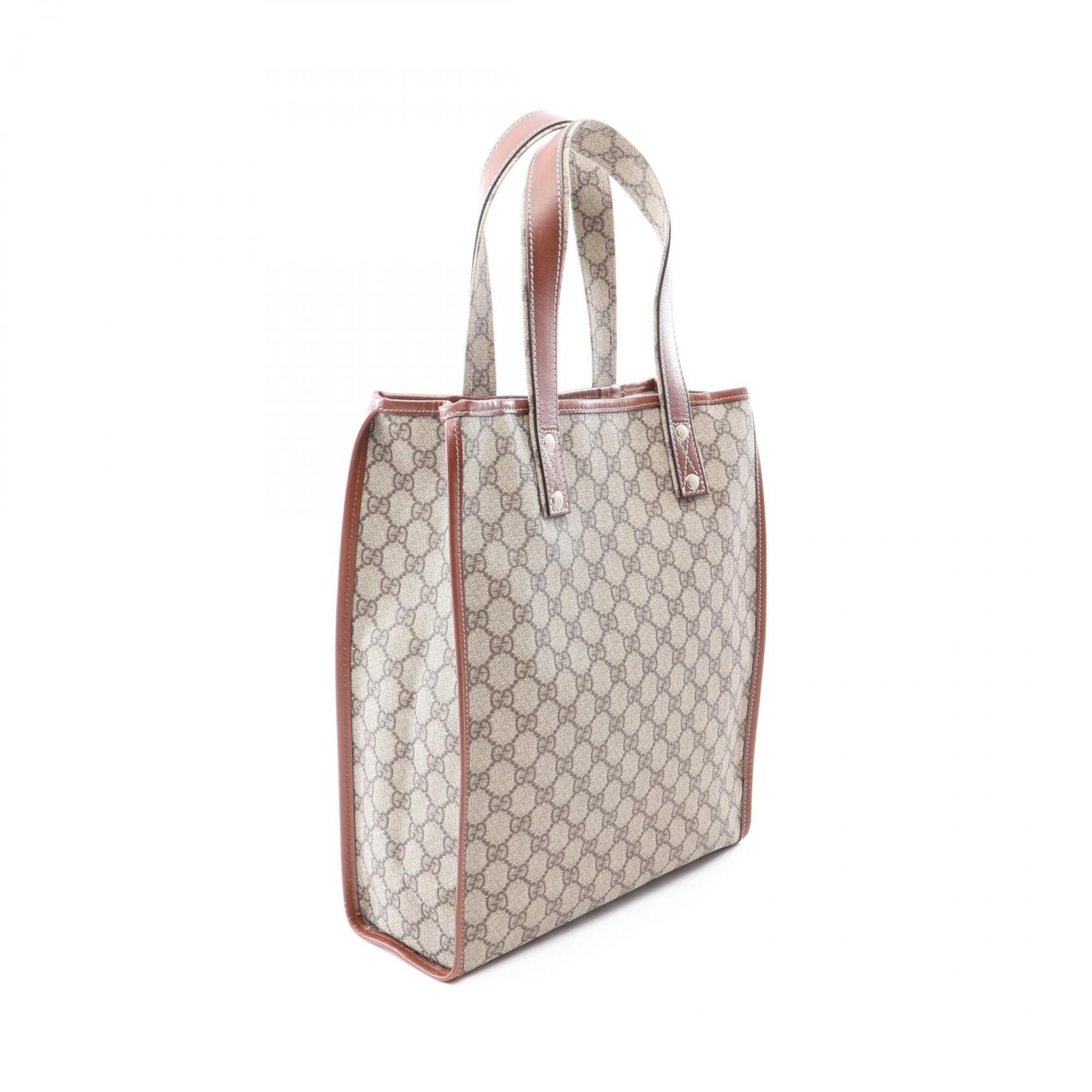 Gucci Beige Brown Multi-Color Pvc Leather Handbag Tote Bag (Pre-Owned)