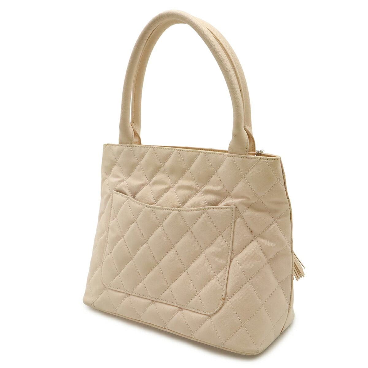 Chanel Matelasse Pink Canvas Leather Shoulder Bag Tote Bag (Pre-Owned)