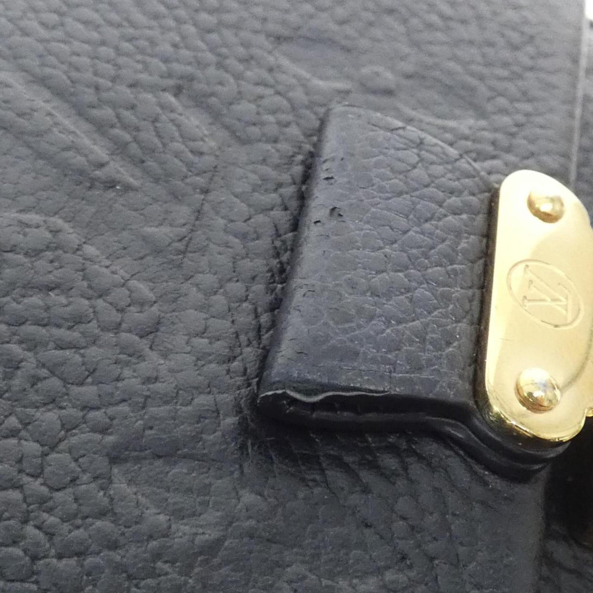 Louis Vuitton Black Leather Wallet (Tri-Fold) (Pre-Owned)