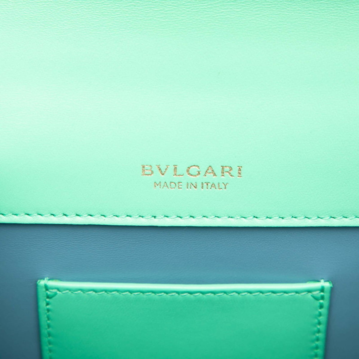 Bvlgari Green Leather Handbag Shoulder Bag (Pre-Owned)