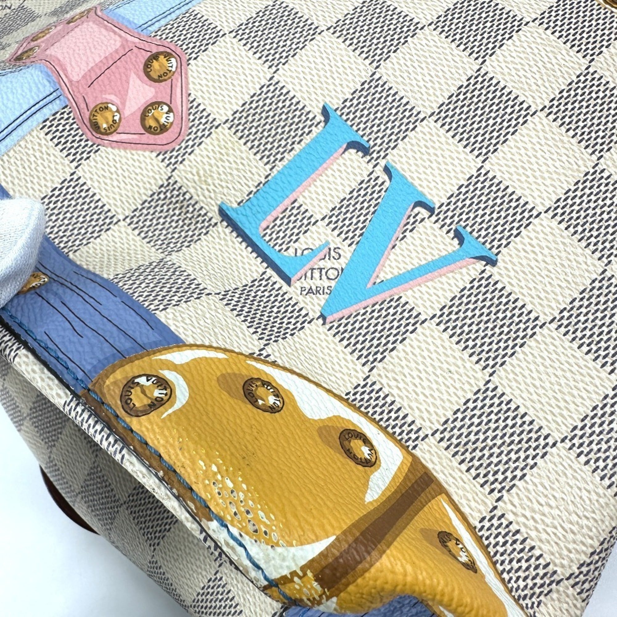 Louis Vuitton White Damier Azur Canvas Shoulder Bag (Pre-Owned)