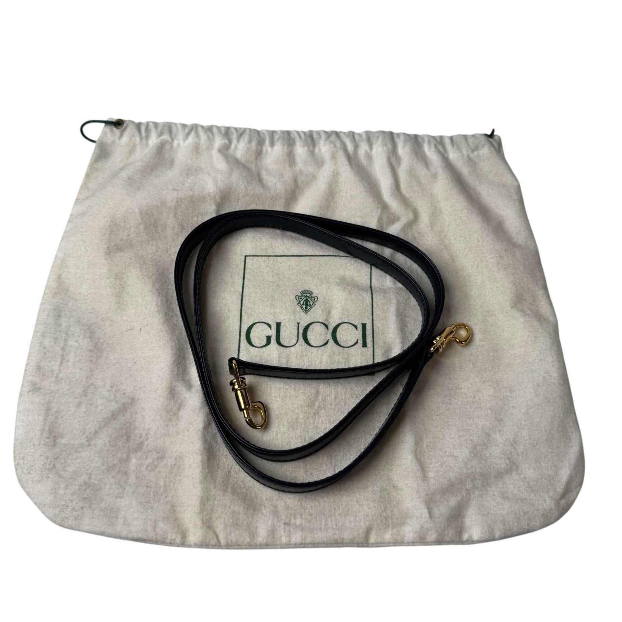 Gucci Black Leather Handbag Shoulder Bag (Pre-Owned)