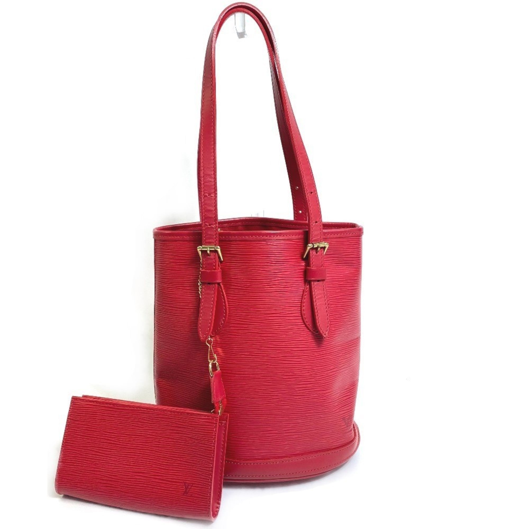 Louis Vuitton Red Color Rouge Epi Leather Pouch Shoulder Bag (Pre-Owned)