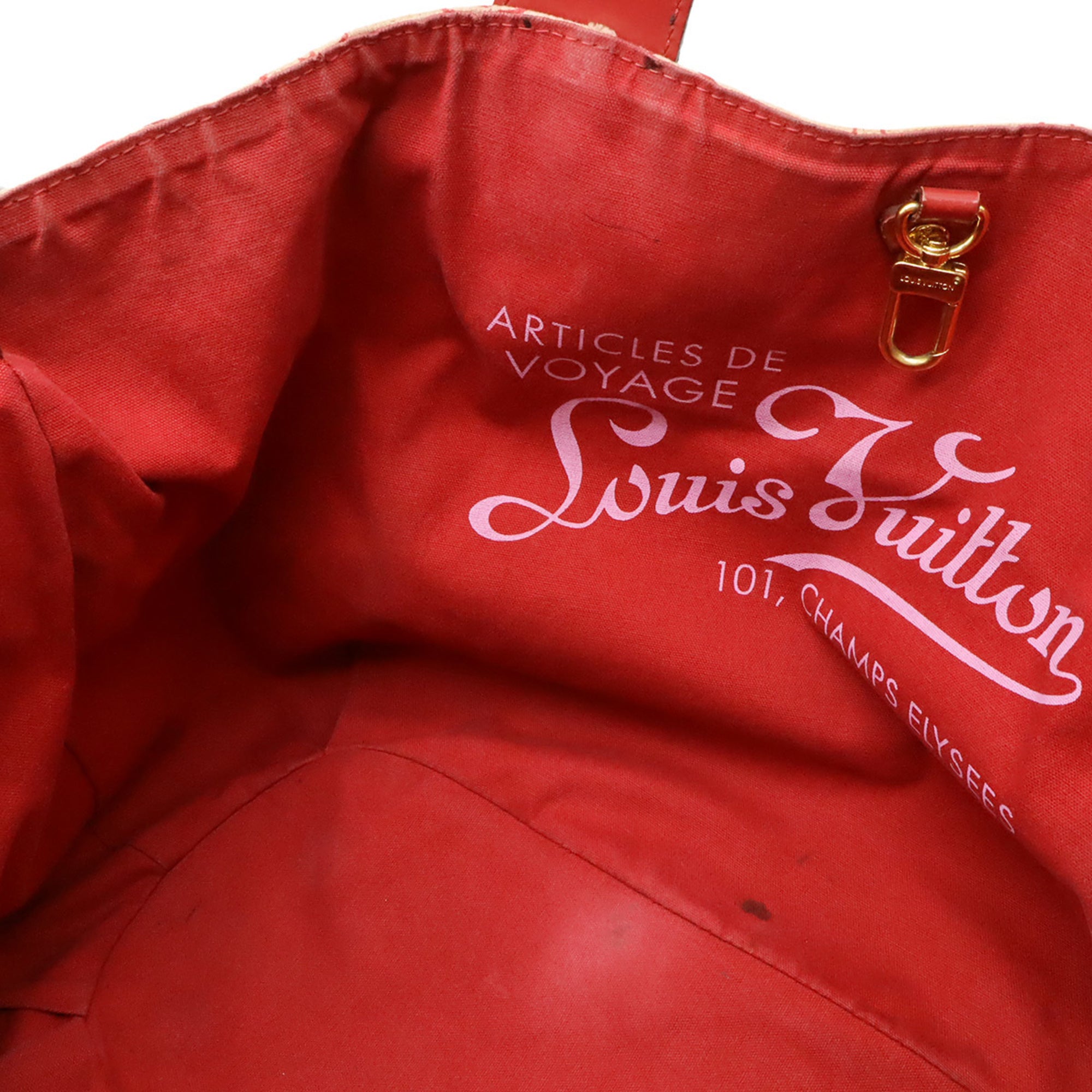 Louis Vuitton Rose Canvas Leather Shoulder Bag Tote Bag (Pre-Owned)