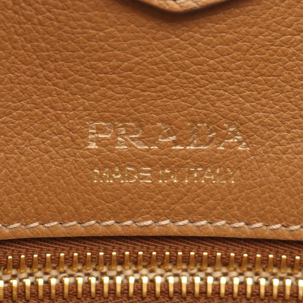 Prada Brown Leather Handbag Tote Bag (Pre-Owned)