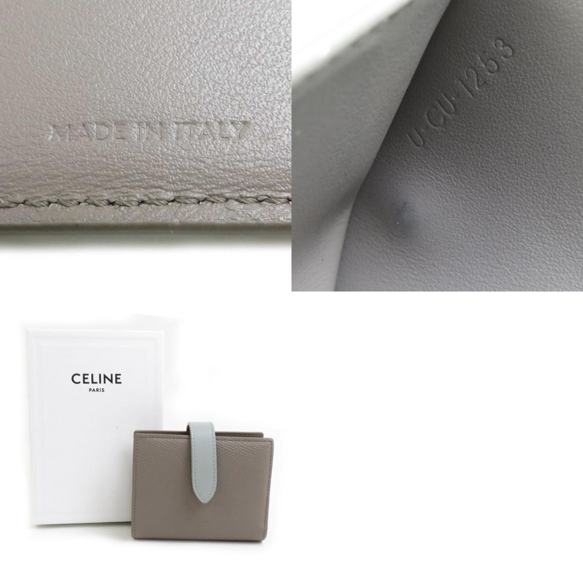 Celine Blue Gray Grayish Leather Wallet (Bi-Fold) (Pre-Owned)