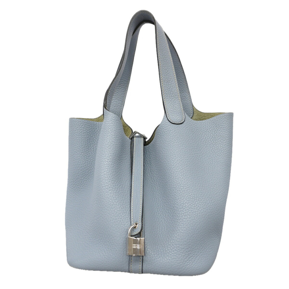 Hermes Blue Lin Taurillon Clemence Leather Handbag (Pre-Owned)