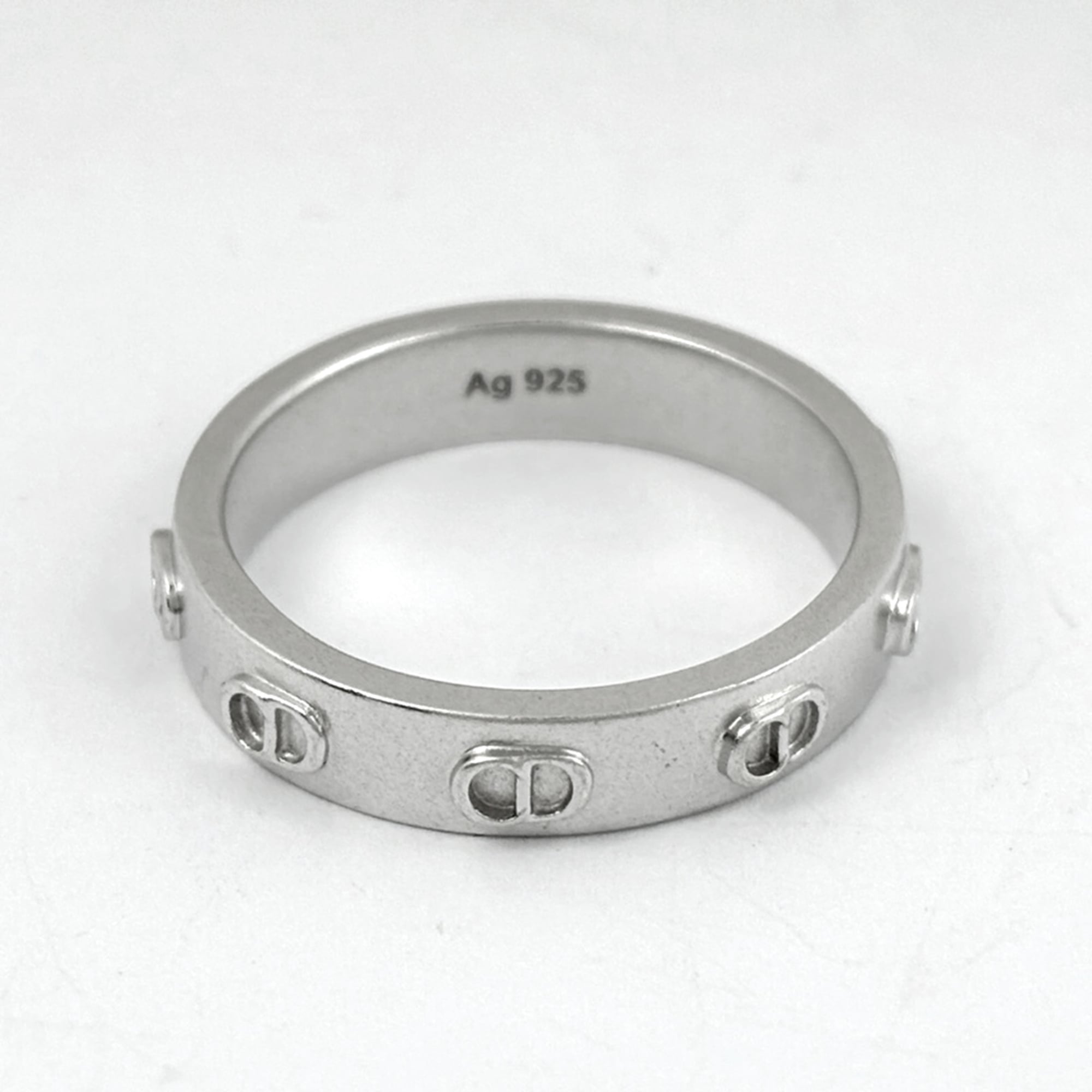 Christian Dior Silver Silver Band Ring (Pre-Owned)