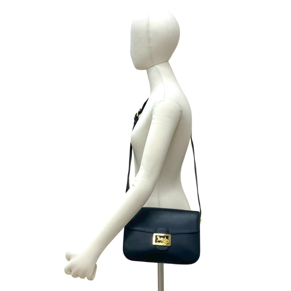 Celine Navy Leather Pochette Shoulder Bag (Pre-Owned)