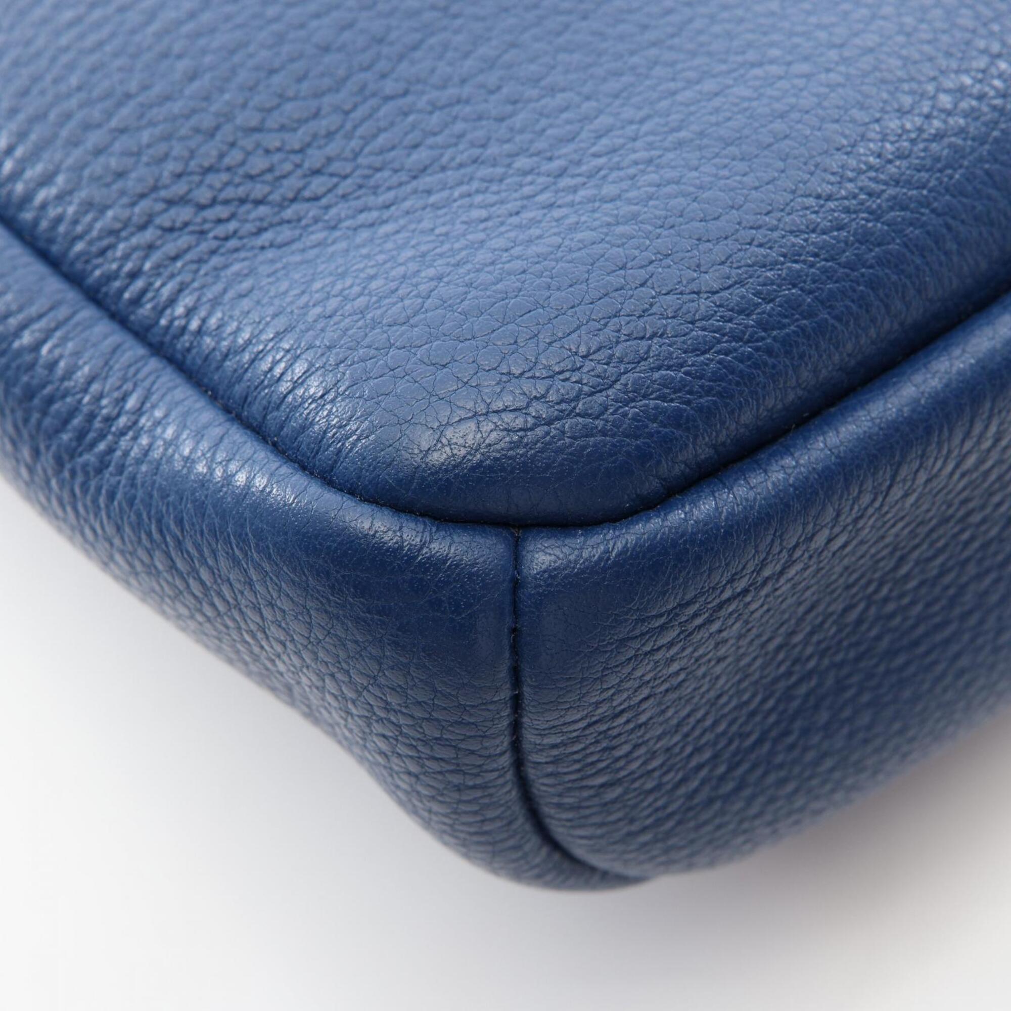 Prada Blue Leather Fanny Pack Handbag (Pre-Owned)