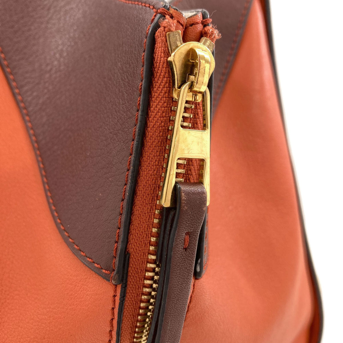 Loewe Brown Orange Leather Handbag (Pre-Owned)