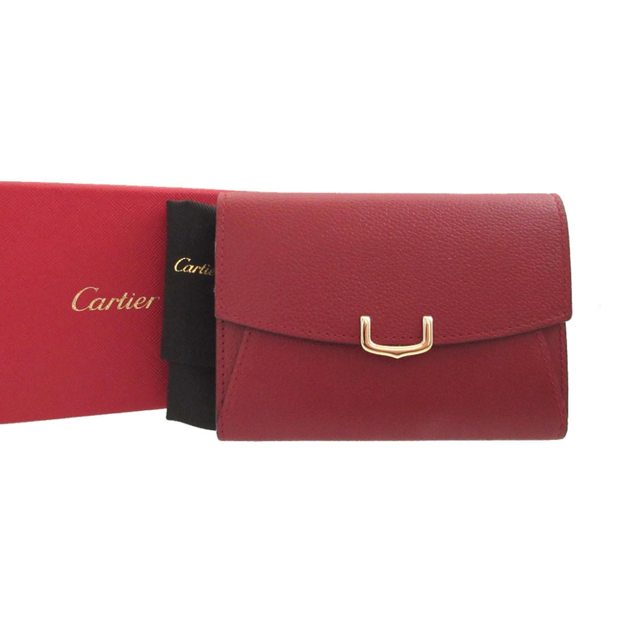 Cartier Bordeaux Leather Wallet (Bi-Fold) (Pre-Owned)