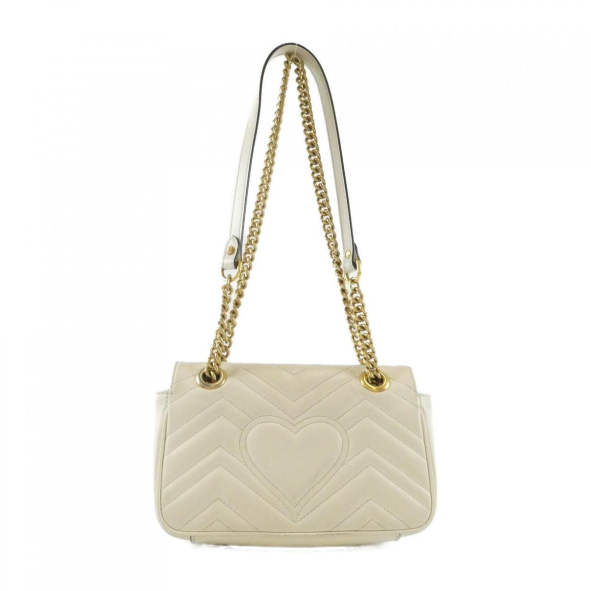 Gucci Gg Marmont White Leather Shoulder Bag (Pre-Owned)