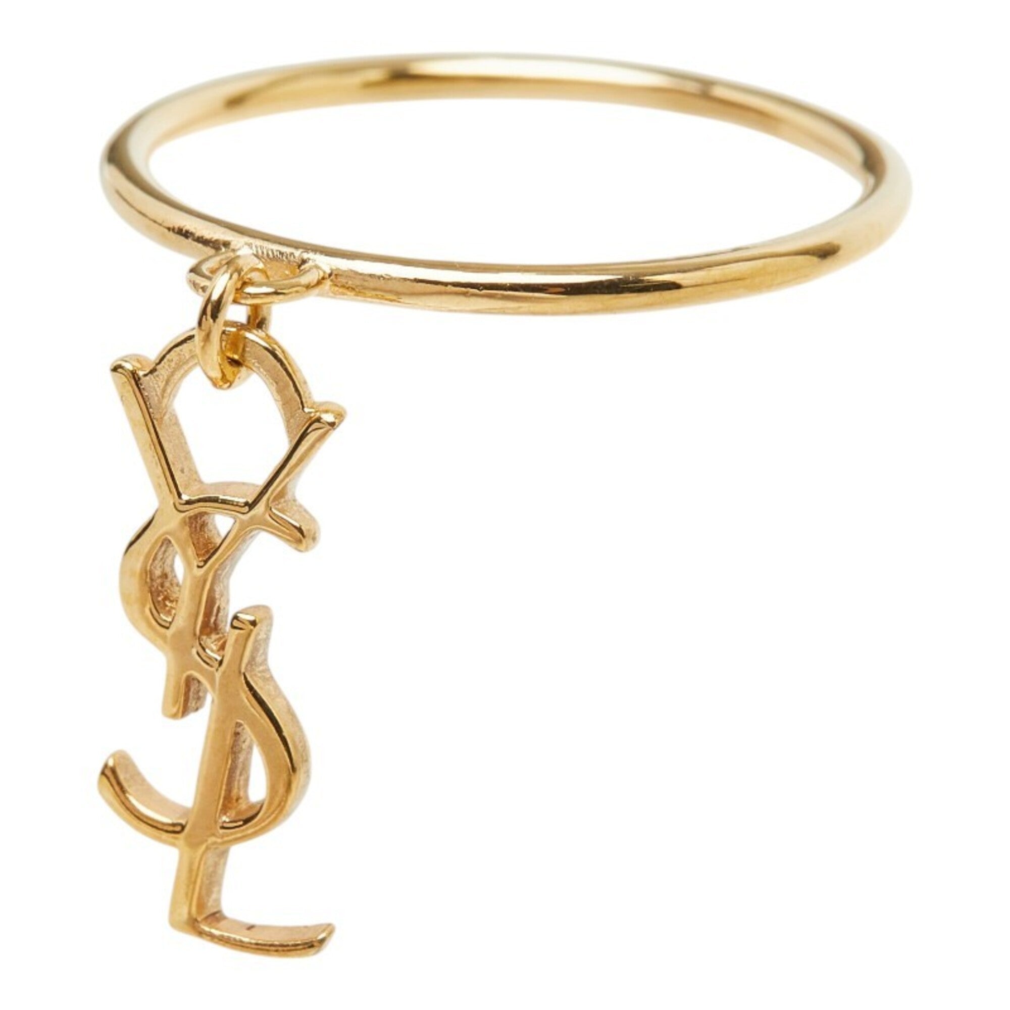 Yves Saint Laurent Gold Plating Silver 925 Band Ring (Pre-Owned)