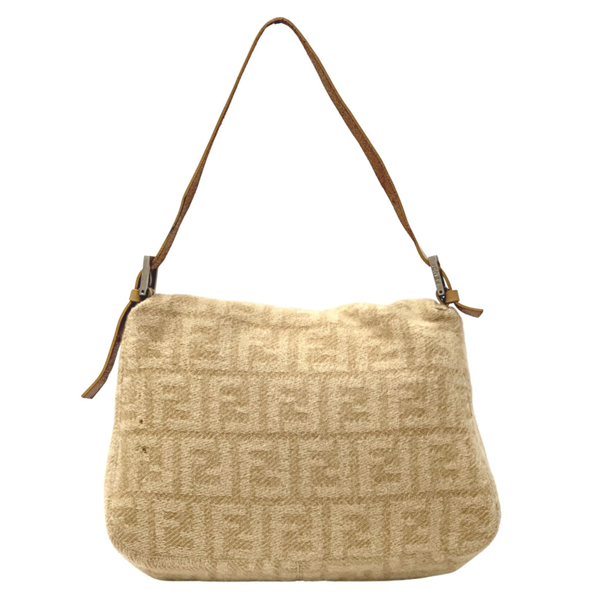 Fendi Beige Wool Handbag Shoulder Bag (Pre-Owned)