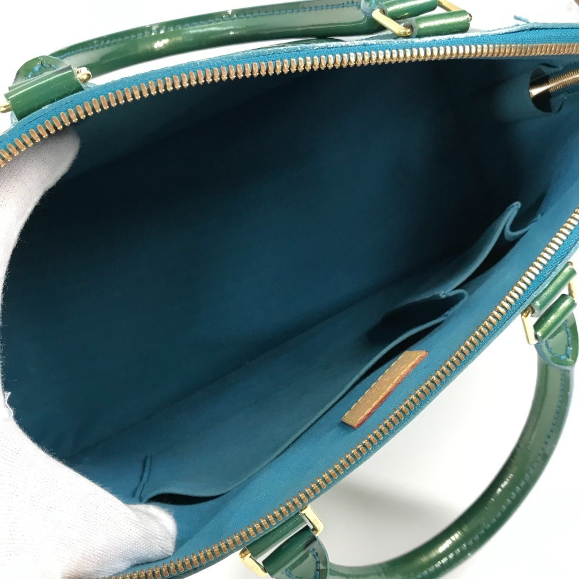 Louis Vuitton Vernis Blue Galactic Green Monogram Vernis Handbag Tote Bag (Pre-Owned)